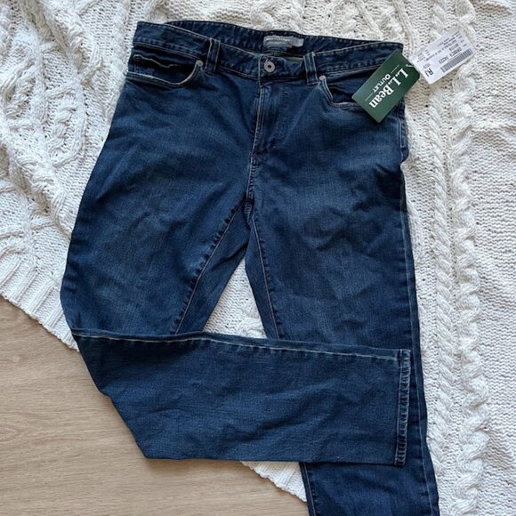 NWT LL Bean Mens Jeans Signature Collection Indigo Denim Slim Straight Fit 34x32 - Picture 1 of 8